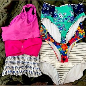 Three tops and three bottoms for swimwear. Negotiable price